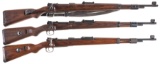 Three Military Mauser Bolt Action Rifles