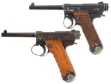 Two Imperial Japanese Type 14 Nambu Pistol
