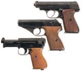 Three Nazi Marked Semi-Automatic Pistols