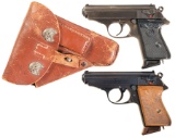Two Walther PPK Semi-Automatic Pistols