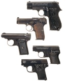 Five Semi-Automatic Pocket Pistols