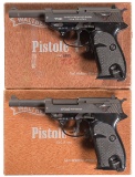 Two Boxed Commercial Walther P.38 Semi-Automatic Pistols