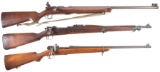 Three U.S. Military Bolt Action Rifles