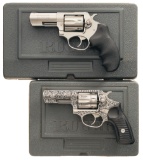 Two Cased Ruger SP101 Double Action Revolvers