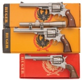 Three Ruger Revolvers with Boxes