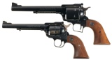 Two Ruger Single Action Revolvers with Case