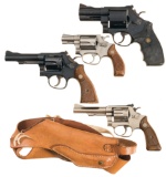 Four Smith & Wesson Double Action Revolvers