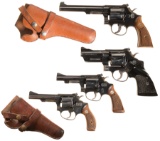 Four Smith & Wesson Double Action Revolvers