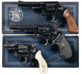 Three Smith & Wesson Double Action Revolvers