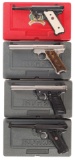 Four Ruger Semi-Automatic Pistols with Cases