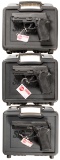 Three Cased SIG Sauer Semi-Automatic Pistol