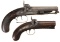 Two Engraved English Percussion Pistols