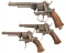 Three European Pinfire Double Action Revolvers