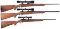 Three Scoped Ruger Bolt Action Rifles