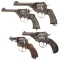 Four English Double Action Revolvers