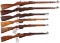 Six Bolt Action Military Longarms