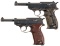 Two World War II Nazi P.38 Semi-Automatic Pistols
