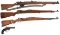 Three Military Bolt Action Rifles and a Flare Pistol