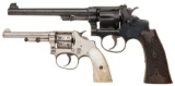 Two Smith & Wesson .22 Double Action Revolvers