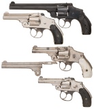 Four Smith & Wesson Safety Hammerless Double Action Revolvers