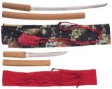 Two Signed Japanese Blades in Shirasaya Mounts