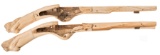 Pair of Carved Stocks for Wheel Lock Pistols