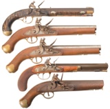 Five Reproduction Flintlock Pistols