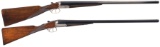 Two Engraved Double Barrel Shotguns