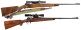 Two Scoped Mauser Bolt Action Rifles