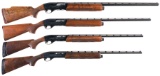 Four Engraved Remington Semi-Automatic Shotguns