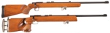Two Anschutz Model 1411 Match 54 Rifles