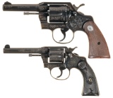 Two Engraved Colt Double Action Revolvers