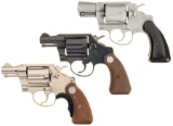 Three Colt Snub Nose Double Action Revolvers