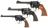 Three Colt Double Action Target Revolvers