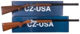 Two Boxed Engraved CZ/Huglu Over/Under Shotguns