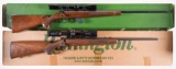 Two Remington Bolt Action Rifles with Scopes and Boxes