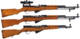 Three SKS Semi-Automatic Carbines