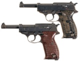 Two World War II Nazi P.38 Semi-Automatic Pistols
