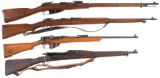 Three Bolt Action Military Rifles and One Training Device