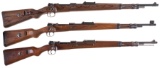 Three Model 98 Bolt Action Rifles
