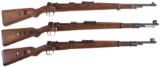 Three Mauser Model 98 Military Bolt Action Rifles