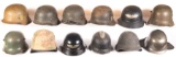 Grouping of Twelve Military Helmets