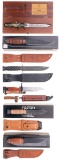 Group of Five Knives and One Bayonet