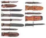 Six Knives and One Bayonet of U.S. Patterns
