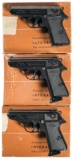 Three Consecutively Numbered Walther/Interarms PPK/S Pistols
