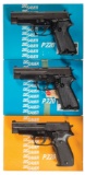 Three Sig Sauer Semi-Automatic Pistols with Boxes