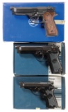 Three Beretta Semi-Automatic Pistols with Boxes