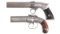 Two Percussion Pepperbox Pistols -A) Robbins & Lawrence Pepperbox