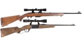 Two Rifles with Scopes -A) Winchester Model 100 Semi-Automatic Rifle