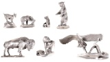 Seven Heritage Pewter Figurines by A. A. White